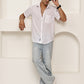 Cotton Blend Short Sleeve Casual Shirt for Men ( RDSH 024White )