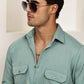 Woven Design Casual Shirt For Men ( RDSH 025Aqua )