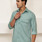 Woven Design Casual Shirt For Men ( RDSH 025Aqua )