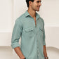 Woven Design Casual Shirt For Men ( RDSH 025Aqua )