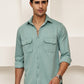 Woven Design Casual Shirt For Men ( RDSH 025Aqua )