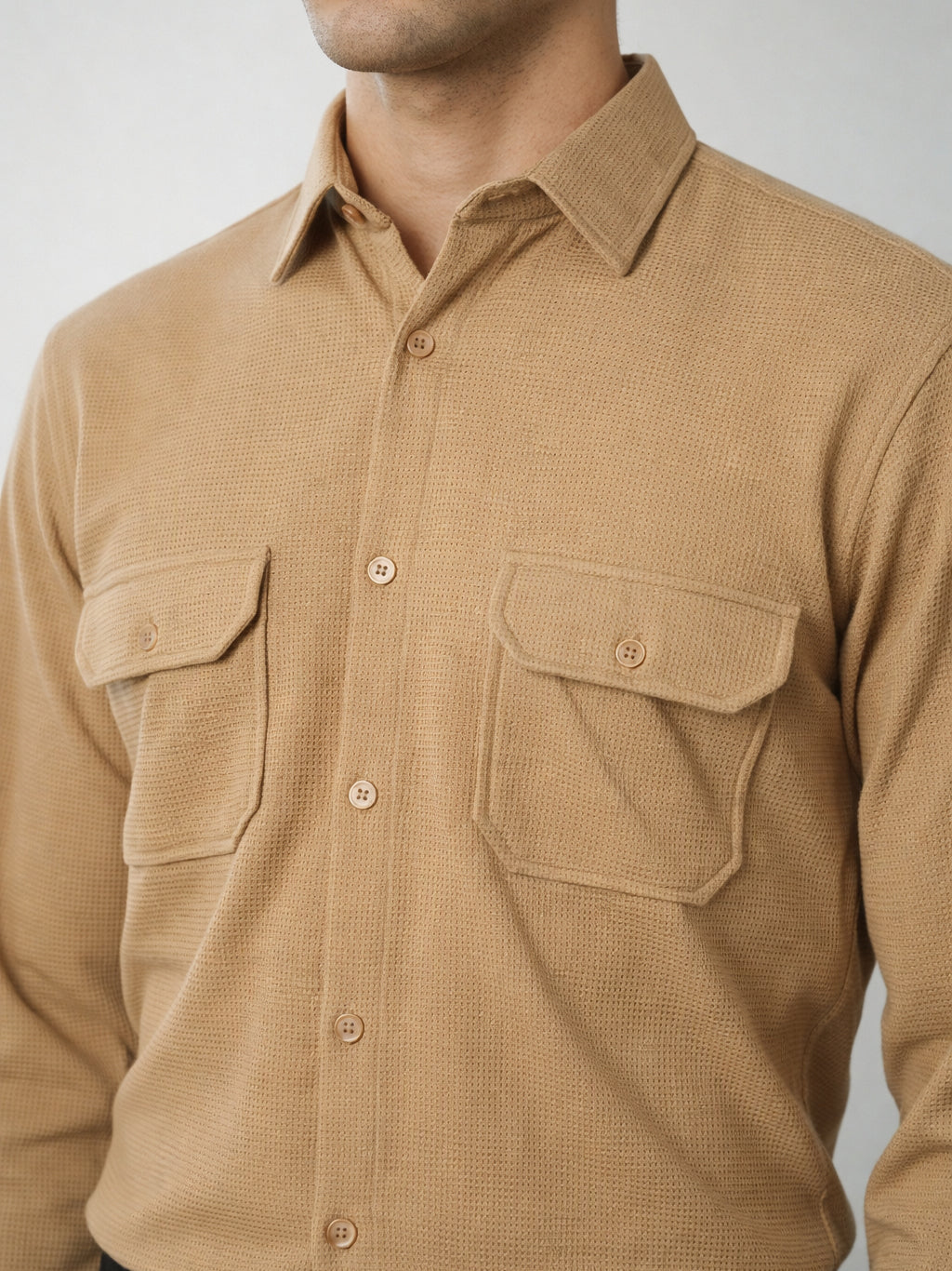 Woven Design Casual Shirt For Men ( RDSH 025Beige )