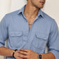 Woven Design Casual Shirt For Men ( RDSH 025Blue )