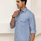 Woven Design Casual Shirt For Men ( RDSH 025Blue )