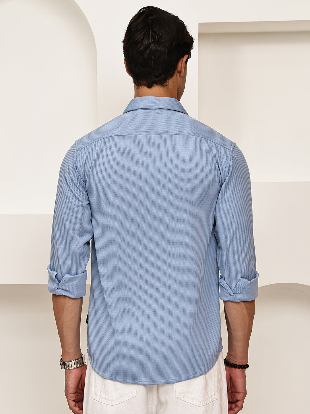 Woven Design Casual Shirt For Men ( RDSH 025Blue )