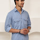 Woven Design Casual Shirt For Men ( RDSH 025Blue )