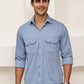 Woven Design Casual Shirt For Men ( RDSH 025Blue )