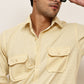 Woven Design Casual Shirt For Men ( RDSH 025Cream )