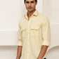 Woven Design Casual Shirt For Men ( RDSH 025Cream )