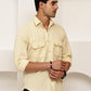 Woven Design Casual Shirt For Men ( RDSH 025Cream )