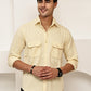Woven Design Casual Shirt For Men ( RDSH 025Cream )