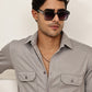 Woven Design Casual Shirt For Men ( RDSH 025Grey )