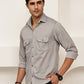 Woven Design Casual Shirt For Men ( RDSH 025Grey )