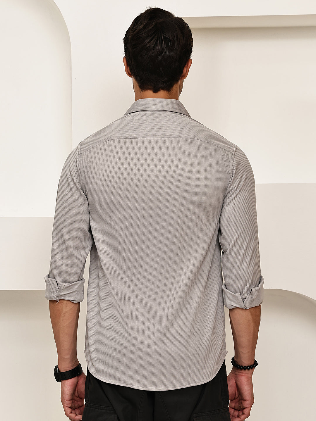 Woven Design Casual Shirt For Men ( RDSH 025Grey )