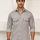 Woven Design Casual Shirt For Men ( RDSH 025Grey )