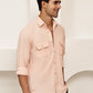 Woven Design Casual Shirt For Men ( RDSH 025Peach )