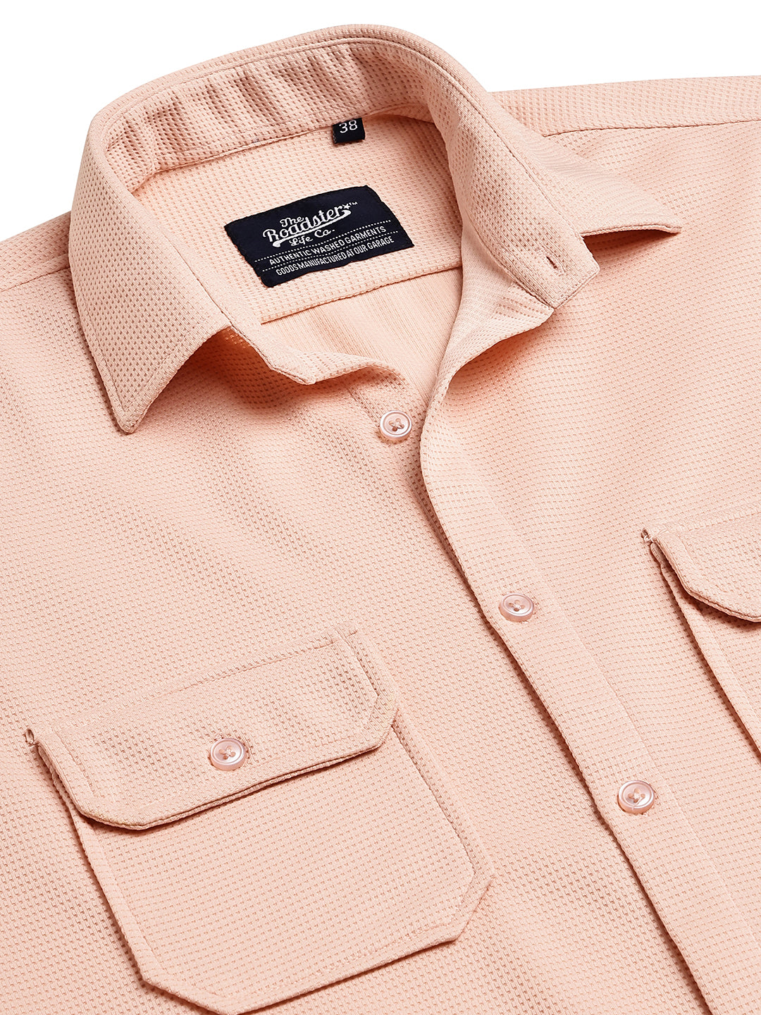 Woven Design Casual Shirt For Men ( RDSH 025Peach )
