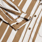 Vertical Stripe Cotton Blend Casual Shirt ( RDSH 026Beige )