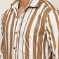 Vertical Stripe Cotton Blend Casual Shirt ( RDSH 026Beige )