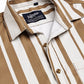 Vertical Stripe Cotton Blend Casual Shirt ( RDSH 026Beige )