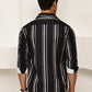 Vertical Stripe Cotton Blend Casual Shirt ( RDSH 026Black )