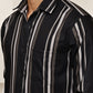 Vertical Stripe Cotton Blend Casual Shirt ( RDSH 026Black )