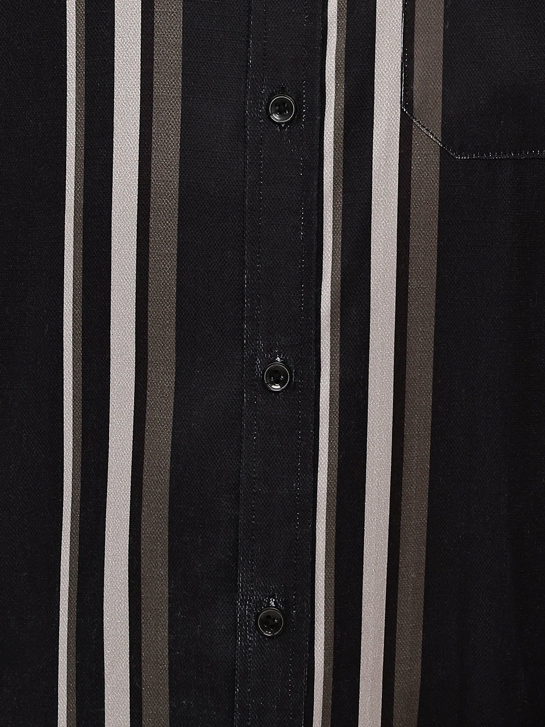 Vertical Stripe Cotton Blend Casual Shirt ( RDSH 026Black )