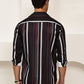 Vertical Stripe Cotton Blend Casual Shirt ( RDSH 026Coffee )