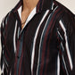 Vertical Stripe Cotton Blend Casual Shirt ( RDSH 026Coffee )