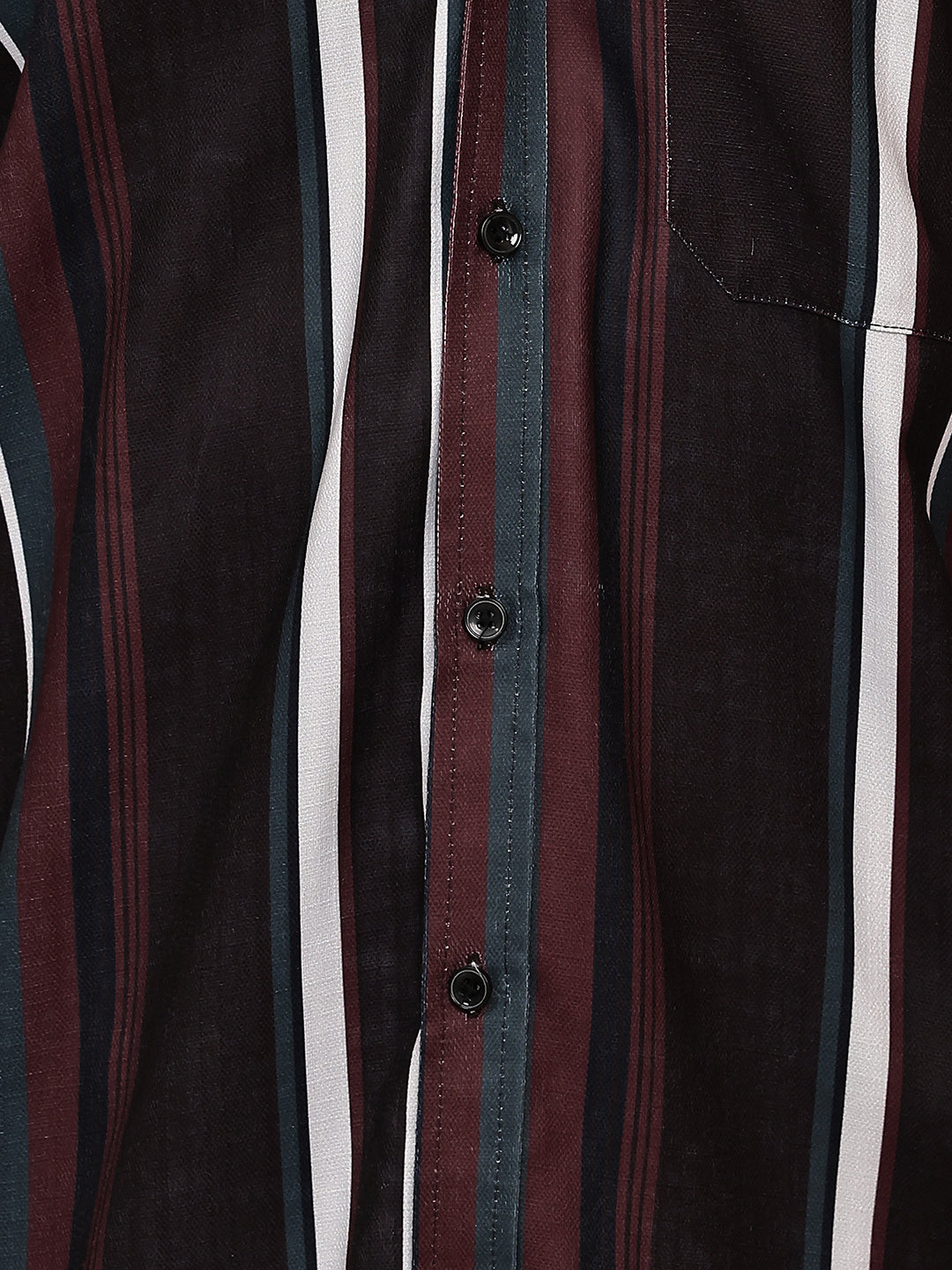 Vertical Stripe Cotton Blend Casual Shirt ( RDSH 026Coffee )