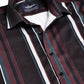 Vertical Stripe Cotton Blend Casual Shirt ( RDSH 026Coffee )