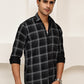Pure Cotton Smart Casual Checked Shirt ( RDSH 027Black )