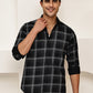 Pure Cotton Smart Casual Checked Shirt ( RDSH 027Black )
