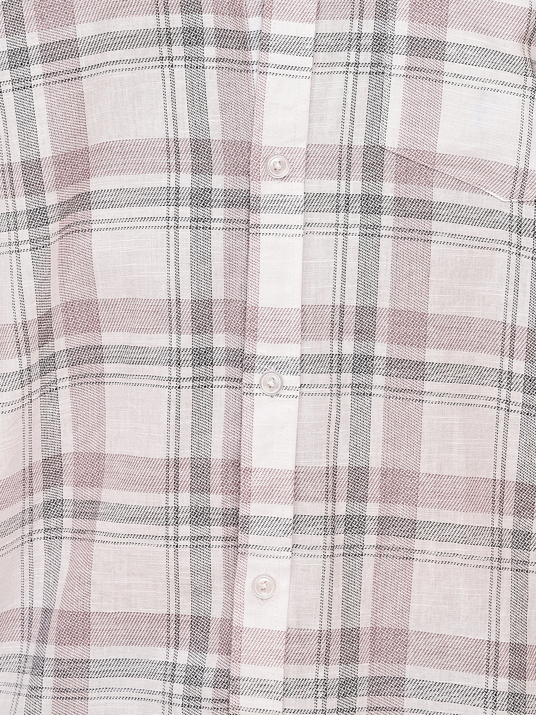 Pure Cotton Smart Casual Checked Shirt ( RDSH 027Pink )