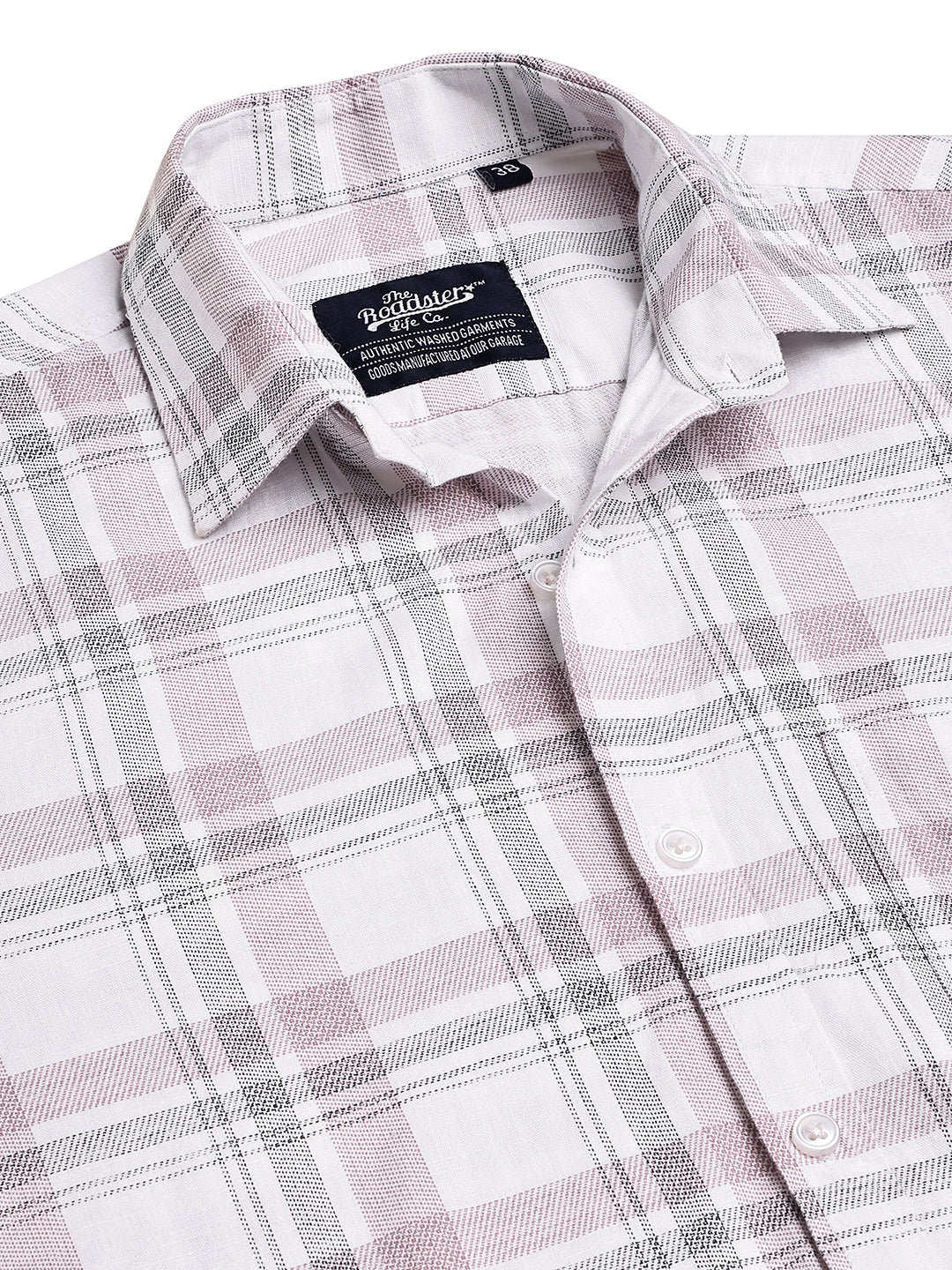 Pure Cotton Smart Casual Checked Shirt ( RDSH 027Pink )