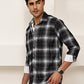 Cotton Blend Brushed Check Casual Shirt ( RDSH 028Black )