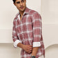 Cotton Blend Brushed Check Casual Shirt ( RDSH 028Magenta )