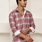 Cotton Blend Brushed Check Casual Shirt ( RDSH 028Magenta )
