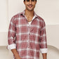 Cotton Blend Brushed Check Casual Shirt ( RDSH 028Magenta )