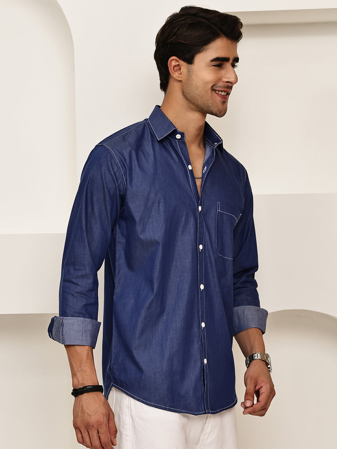 Casual Denim Shirt for Men ( RDSH 029Blue )