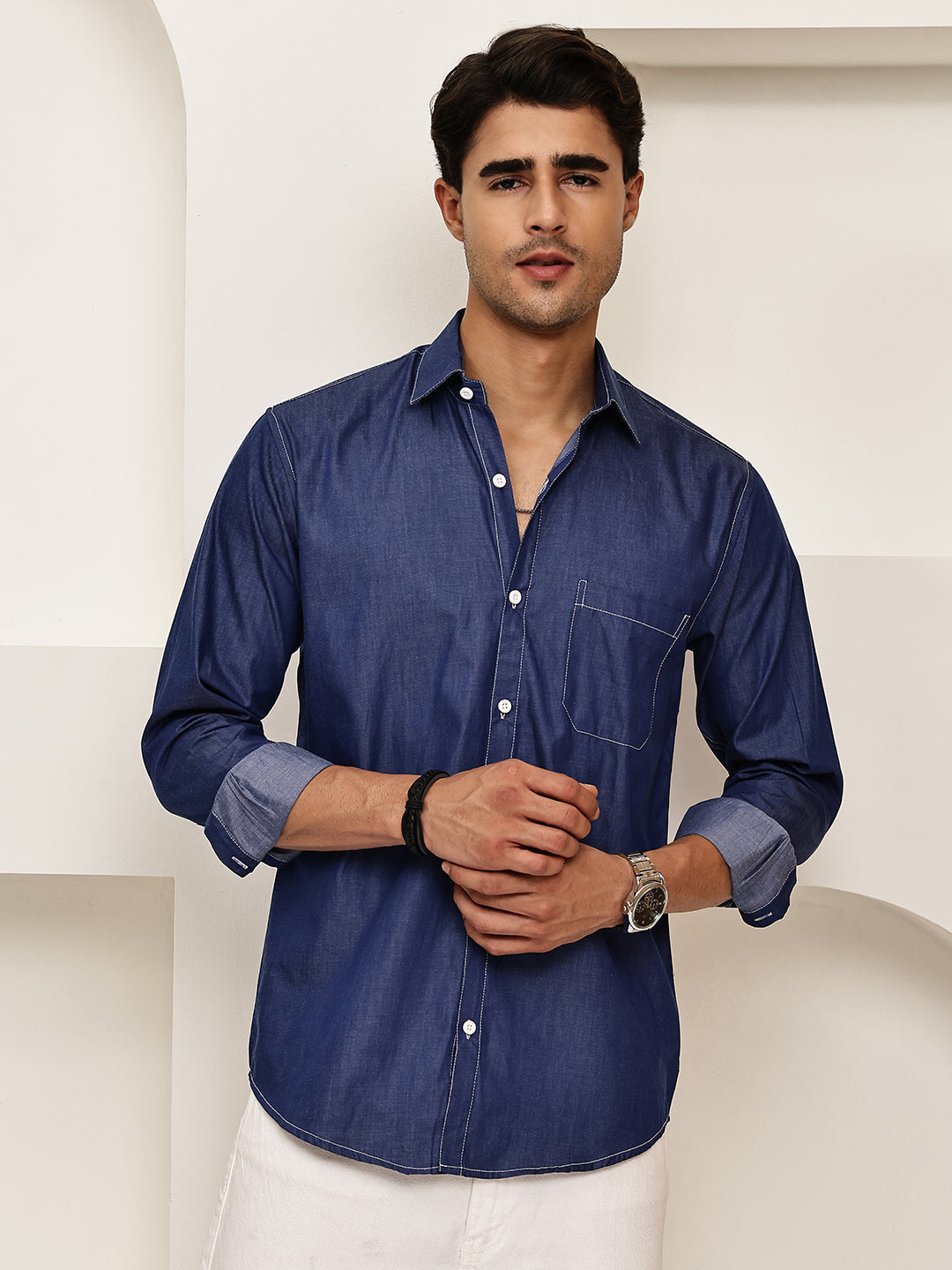 Casual Denim Shirt for Men ( RDSH 029Blue )