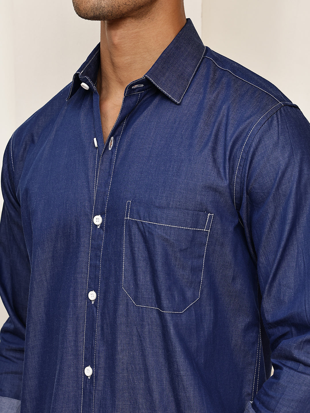 Casual Denim Shirt for Men ( RDSH 029Blue )