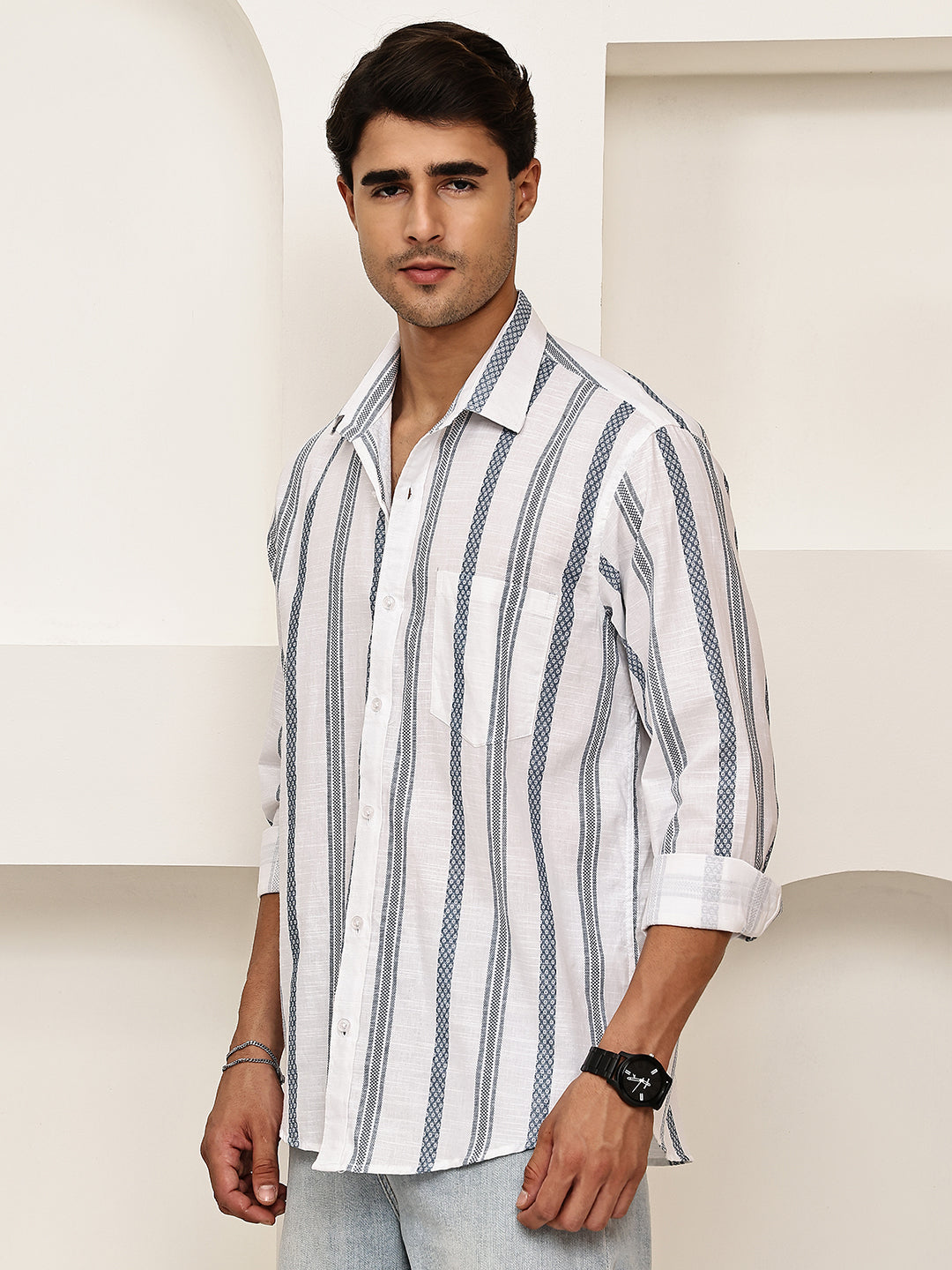 Smart Casual Cotton Shirt for Men ( RDSH 030Grey )