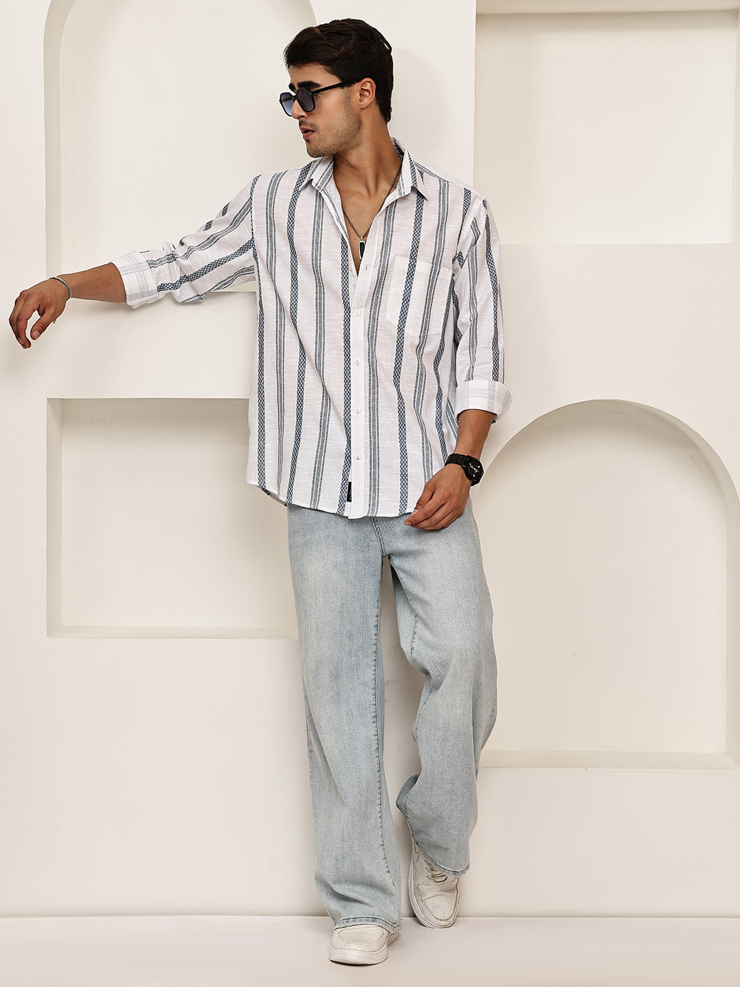 Smart Casual Cotton Shirt for Men ( RDSH 030Grey )
