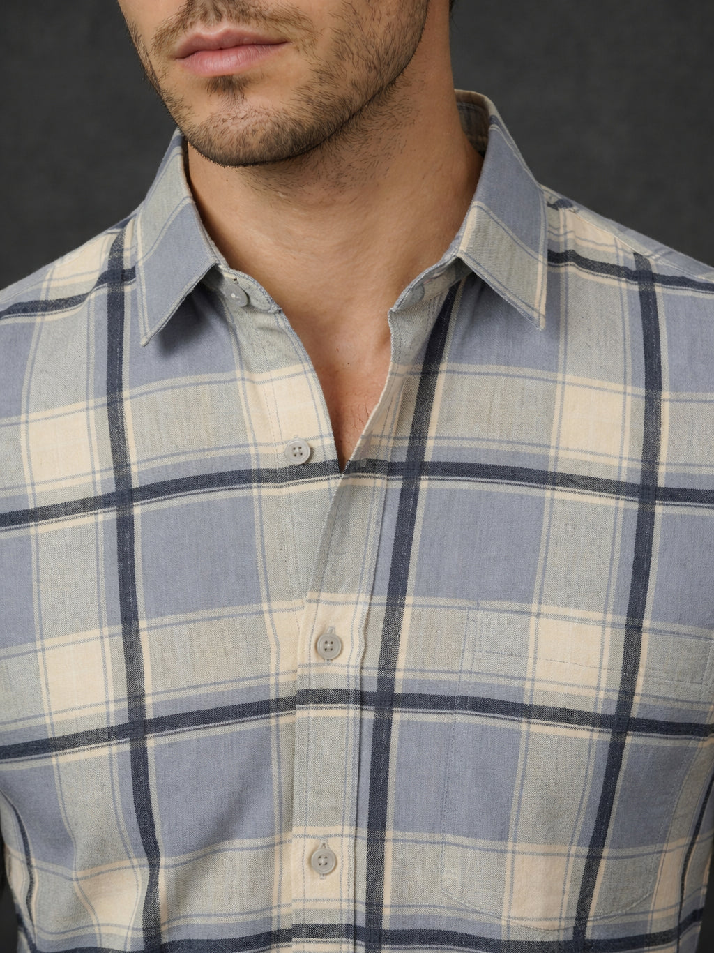Men’s Blue Checked Casual Shirt ( RDSH 036Blue )