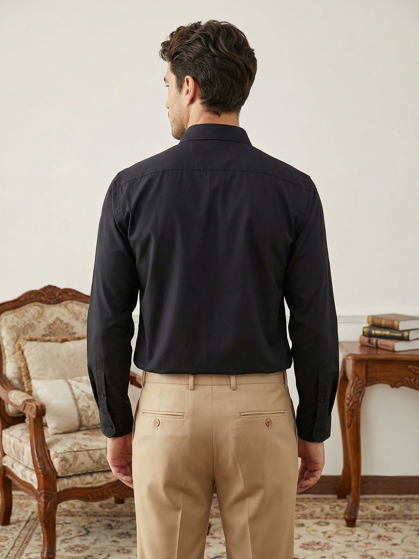 Men’s Classic Solid Casual Wear Shirt ( RDSH 037Black )