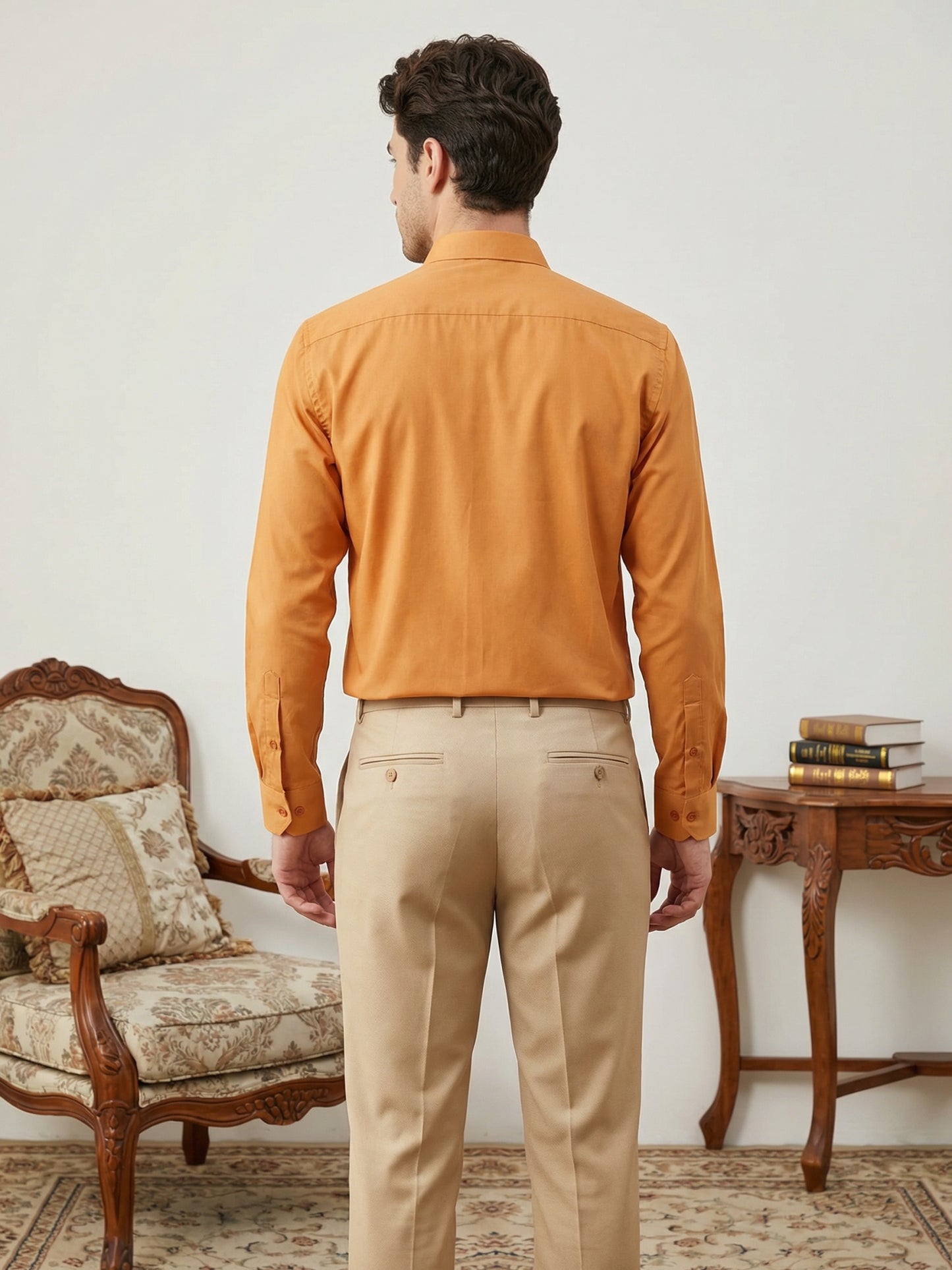 Men’s Classic Solid Formal Wear Shirt ( RDSH 037Orange )