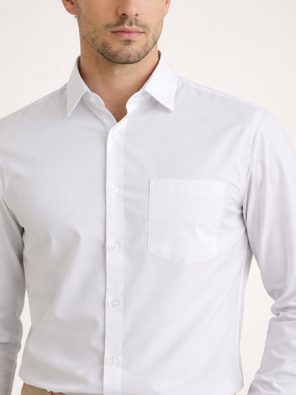 Men’s Classic Solid Formal Wear Shirt ( RDSH 037White )