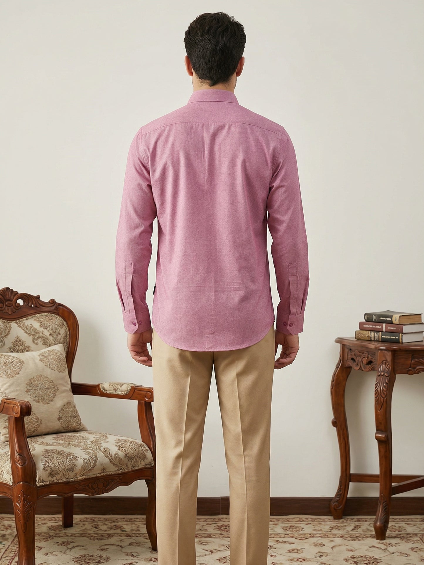 Men Cotton Blend Solid Smart Office Formal Shirt ( RDSH 038Magenta )