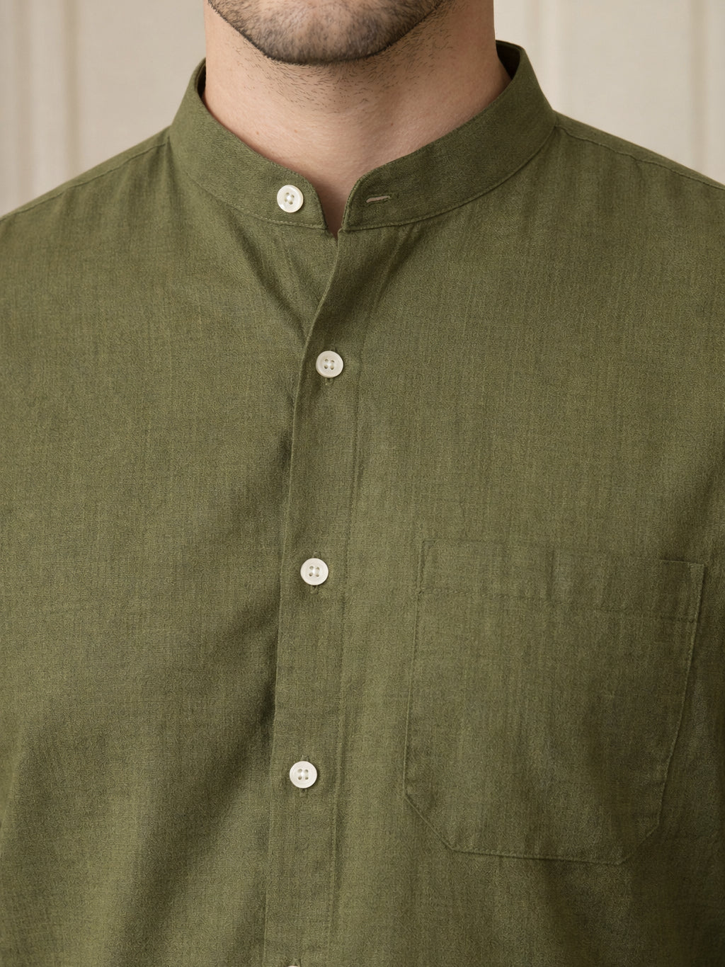 Cotton Blend Solid Formal Shirt for Men ( RDSH 039Olive )